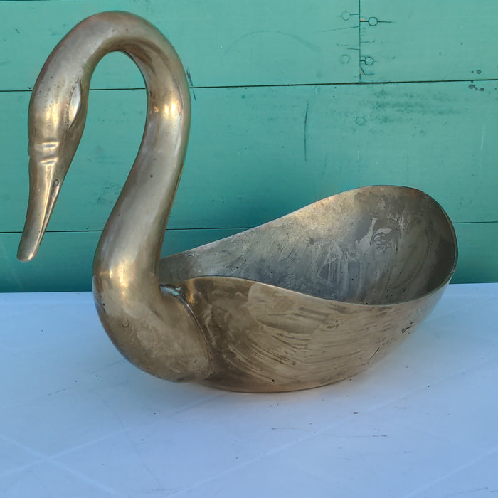 BRASS SWAN PLANTER