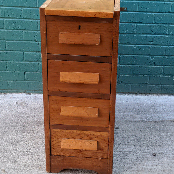 OAK PEDESTAL BASE WITH DRAWER