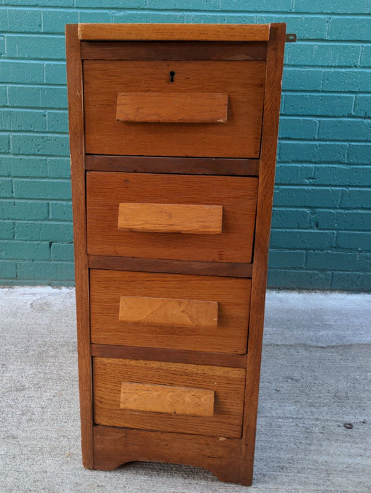 OAK PEDESTAL BASE WITH DRAWER