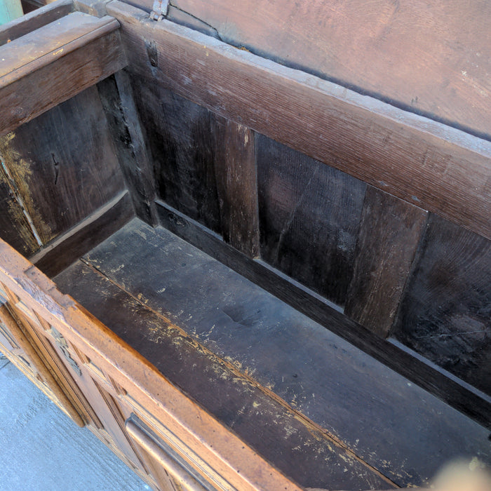 EARLY TRUNK WITH STRAP HINGES