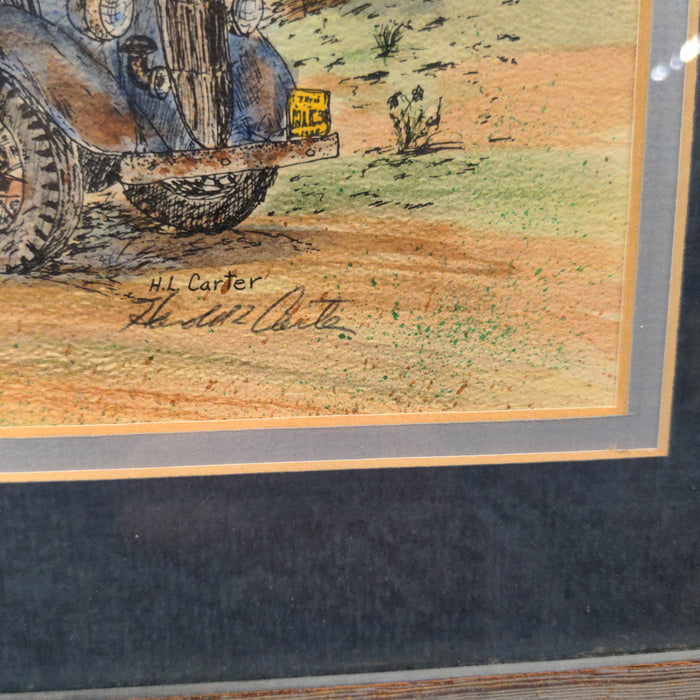 COUNTRY PRINT OF A TRUCK AND FARM-SIGNED AND NUMBERED