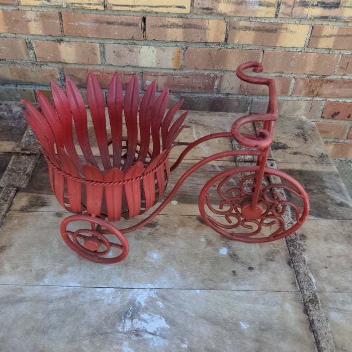 RED IRON TRICYCLE PLANTER