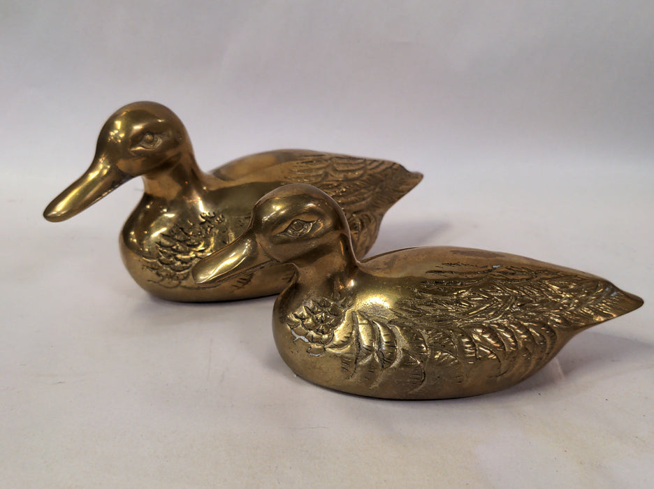 PAIR OF BRASS DUCKS