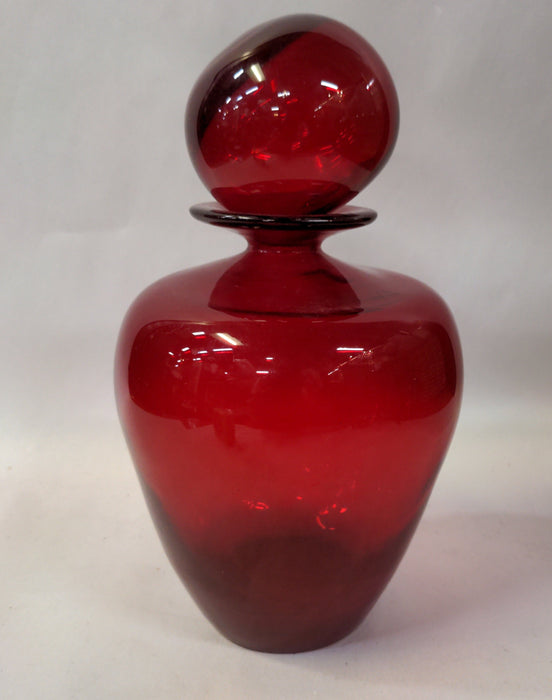 RED ART GLASS DECANTER