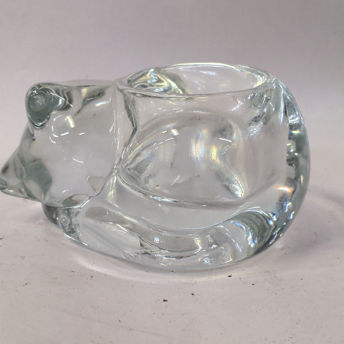 SMALL GLASS CAT VOTIVE HOLDER