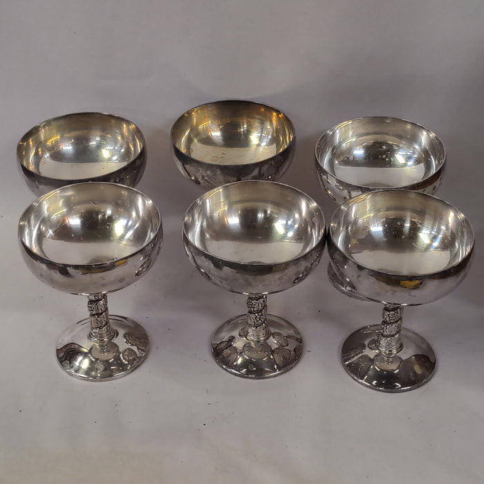 SET OF 6 SILVER PLATE GOBLETS