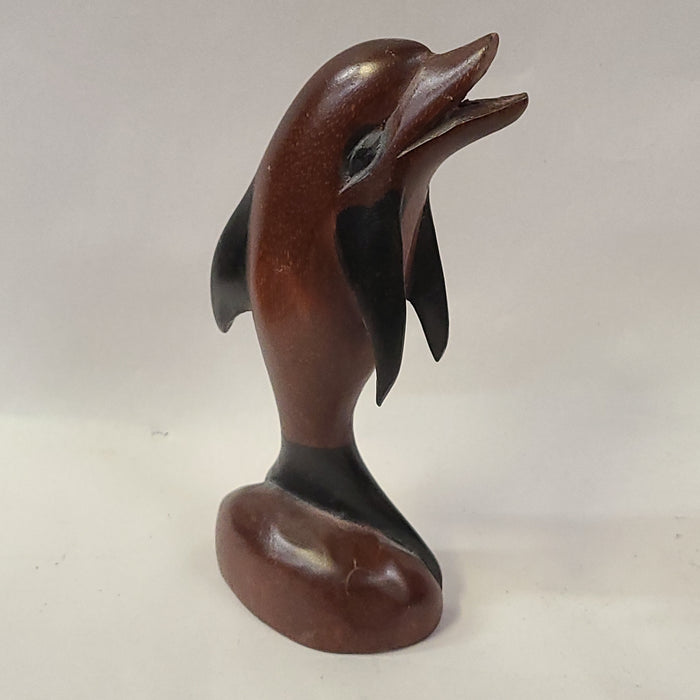 CARVED DOLPHIN STATUE