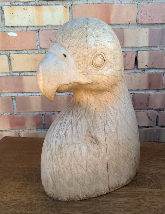 CARVED WOOD EAGLE HEAD