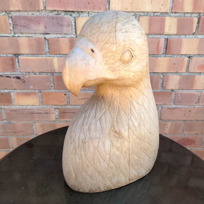 CARVED WOOD EAGLE HEAD