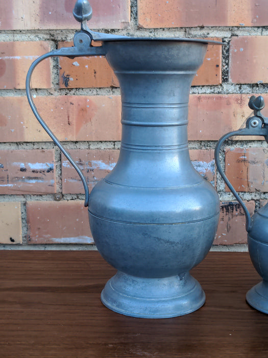 5 PIECE SET OF GRADUATED PEWTER MEASURES