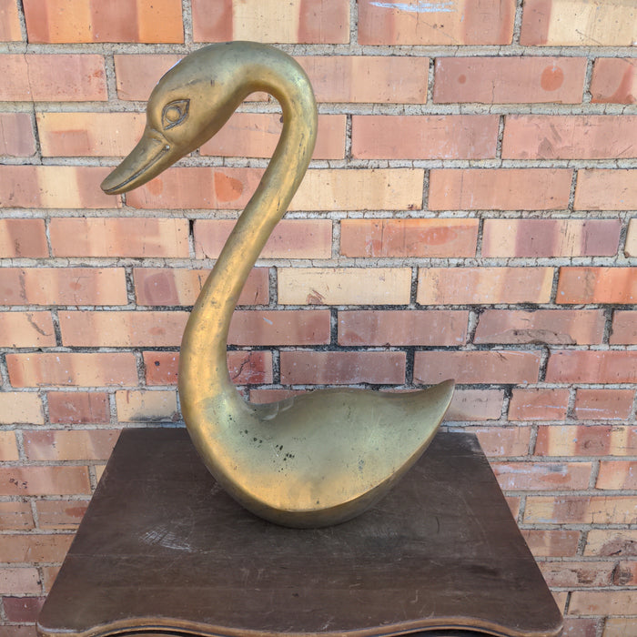 LARGE BRASS SWAN