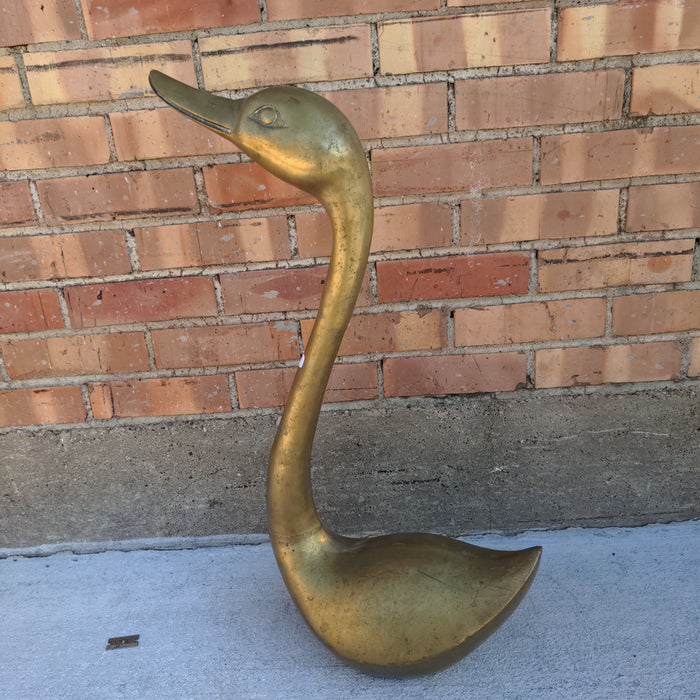 TALL LARGE BRASS SWAN