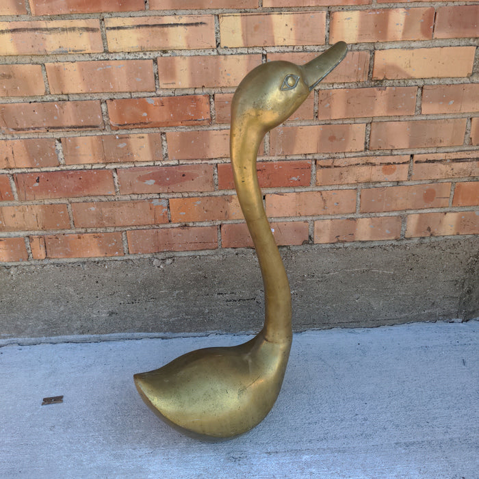 TALL LARGE BRASS SWAN