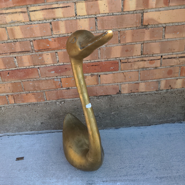 TALL LARGE BRASS SWAN