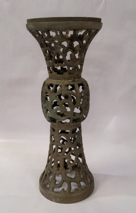 BRASS FILIGREE STYLE STAND WITH THREADED TOP