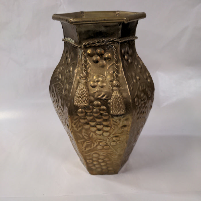 HEXAGON SHAPE TOP PRESSED BRASS VASE