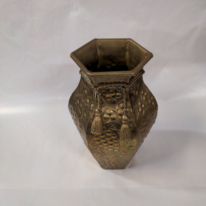 HEXAGON SHAPE TOP PRESSED BRASS VASE