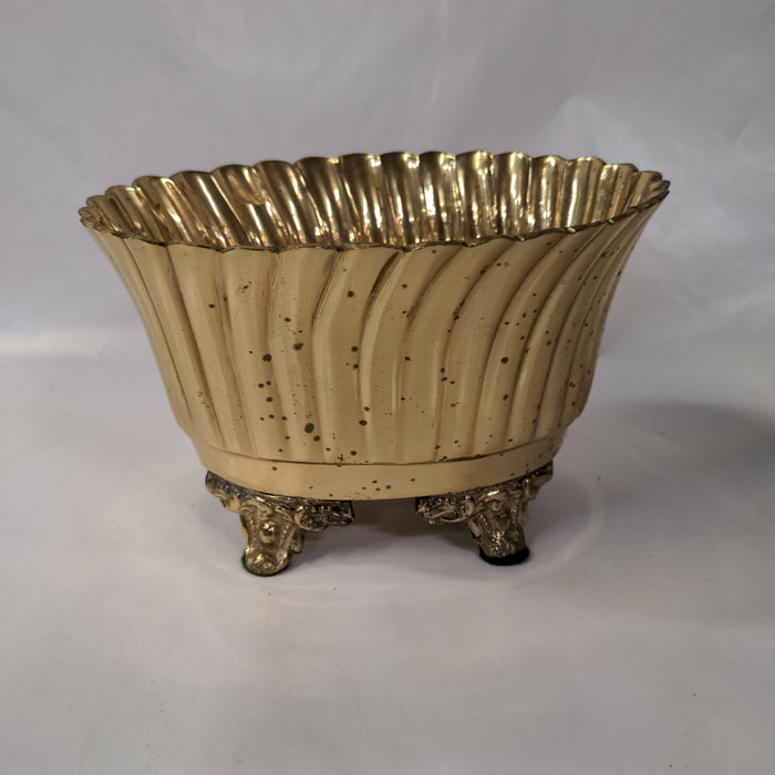 SMALL BRASS FOOTED PLANTER