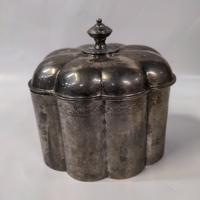 SILVER PLATE OVAL BOX WITH LID