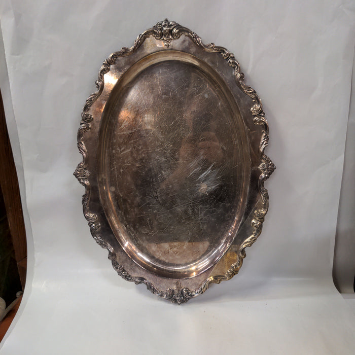 OVAL SILVER PLATE TRAY