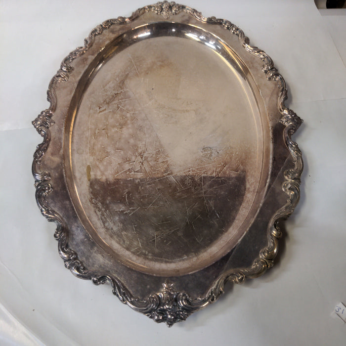 OVAL SILVER PLATE TRAY