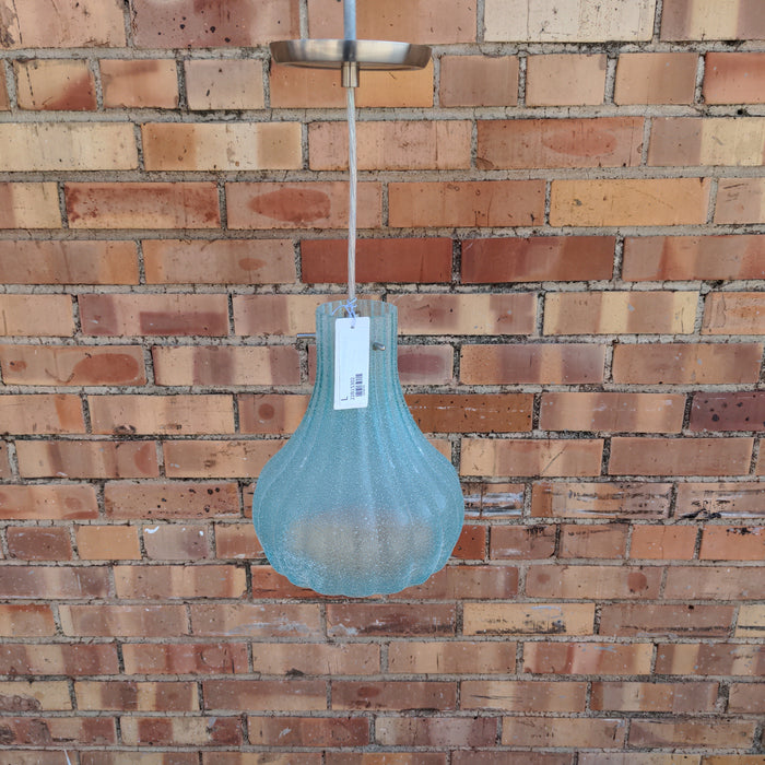 BLUE FROSTED GLASS HANGING LAMP