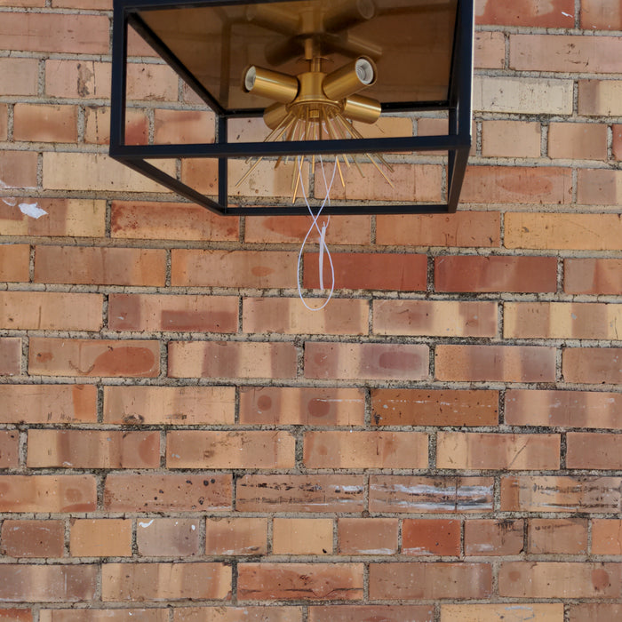 MODERN BLACK AND GOLD METAL STAR LAMP CEILING MOUNT