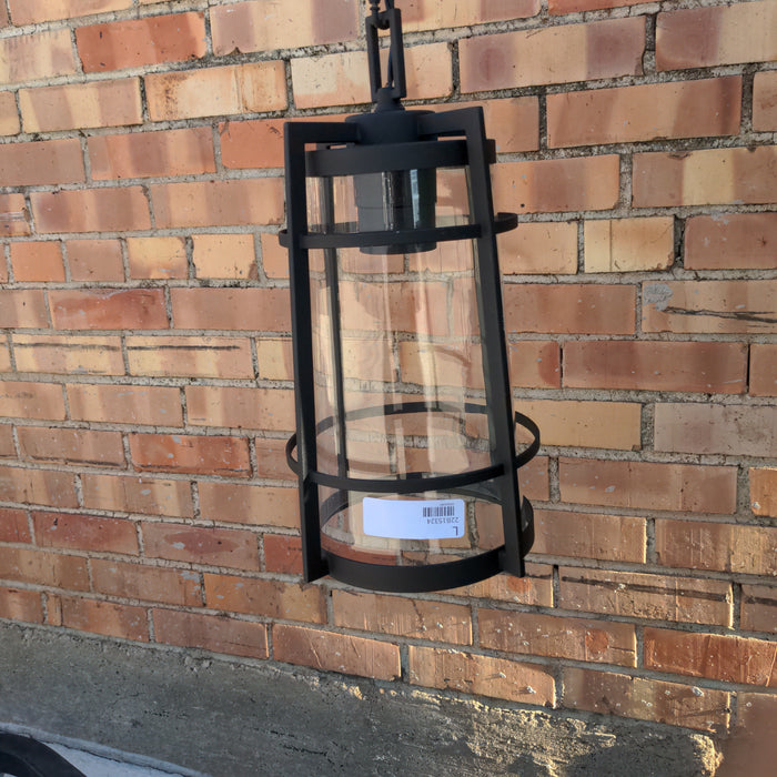 FLARED GLASS WITH METAL EXTERIOR HANGING LANTERN