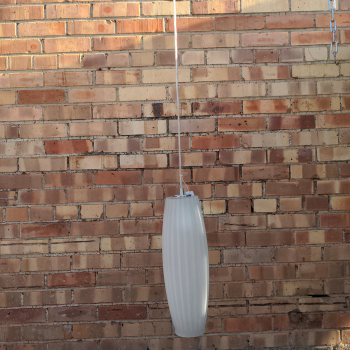 TALL FROSTED GLASS HANGING LAMP