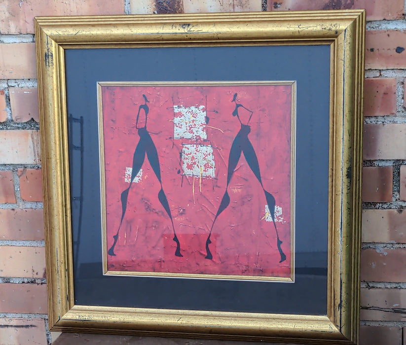 RED AND BLACK FRAMED MIXED MEDIA DANCERS