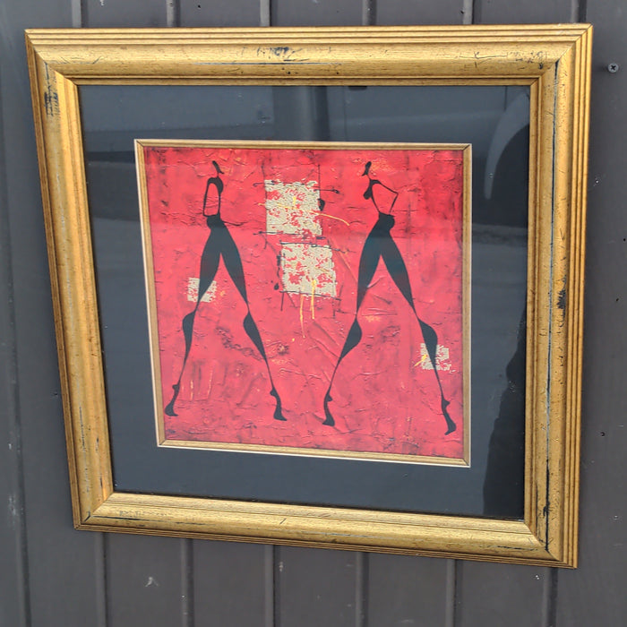 RED AND BLACK FRAMED MIXED MEDIA DANCERS