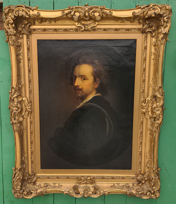 VAN DYKE PORTRAIT OIL PAINTING IN ORNATE FRAME