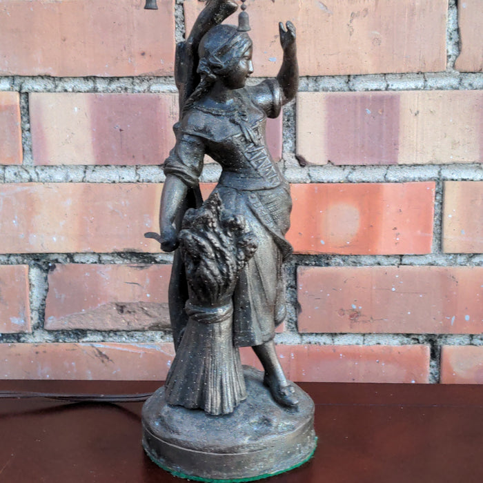 SPELTER GOLD COLOR FIGURAL LAMP BASE-AS FOUND