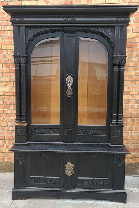 LATE NINETEENTH CENTURY EBONIZED BOOKCASE HAS 4 NICE SHELVES NOT PICTURED