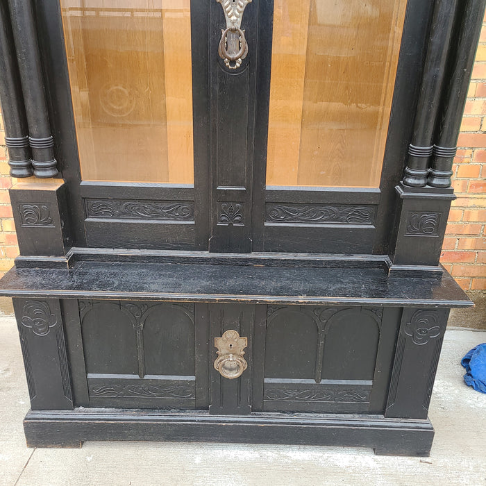 LATE NINETEENTH CENTURY EBONIZED BOOKCASE HAS 4 NICE SHELVES NOT PICTURED