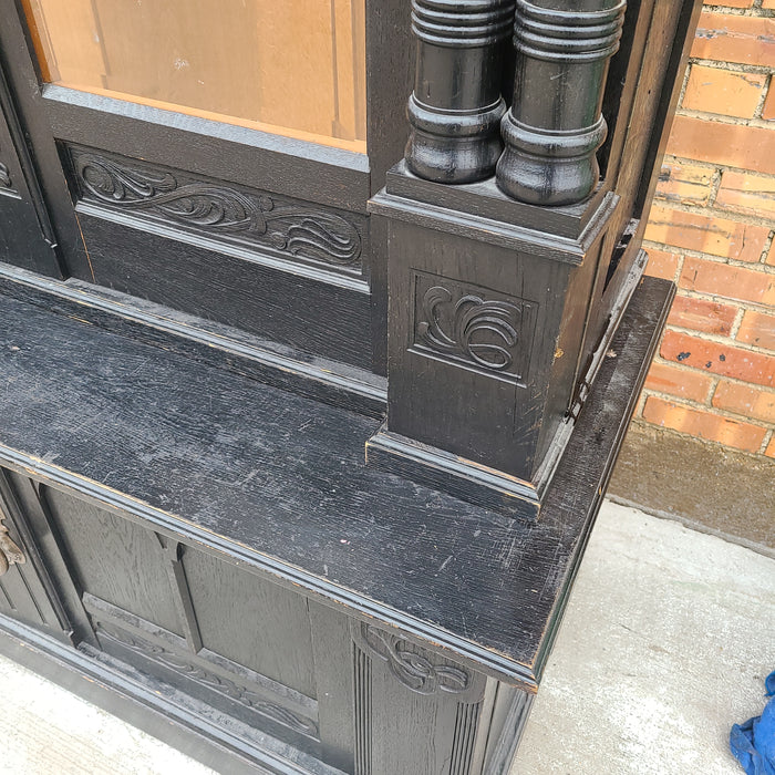 LATE NINETEENTH CENTURY EBONIZED BOOKCASE HAS 4 NICE SHELVES NOT PICTURED