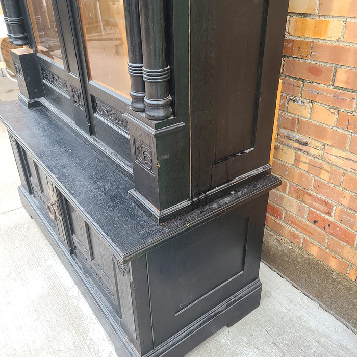 LATE NINETEENTH CENTURY EBONIZED BOOKCASE HAS 4 NICE SHELVES NOT PICTURED