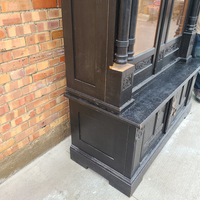 LATE NINETEENTH CENTURY EBONIZED BOOKCASE HAS 4 NICE SHELVES NOT PICTURED