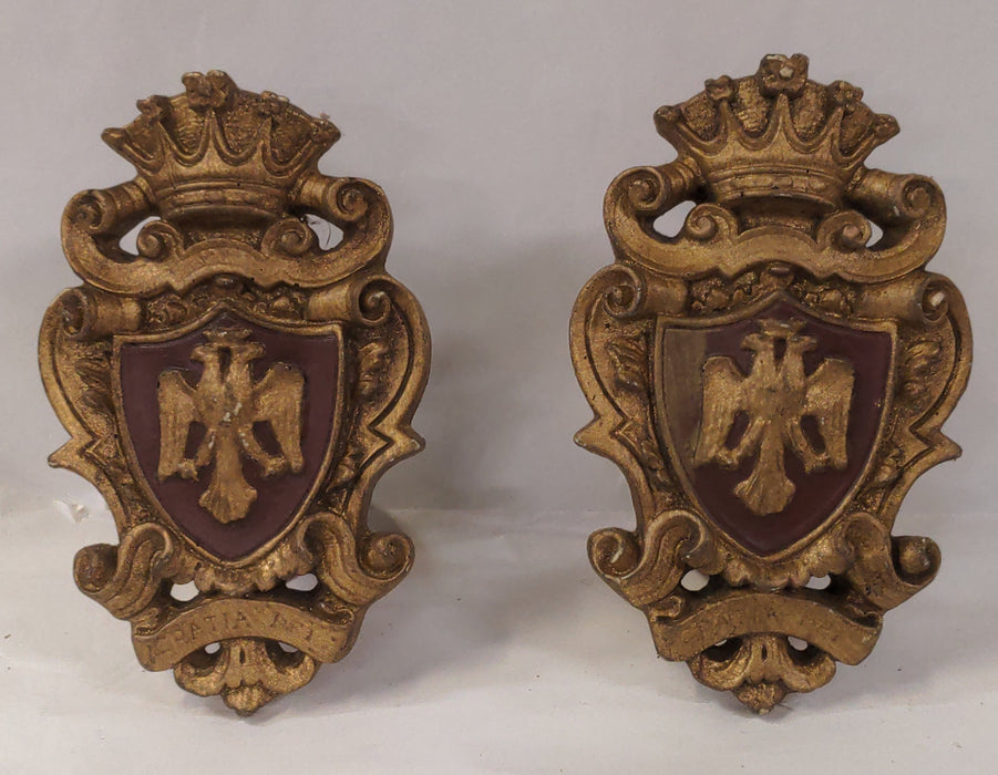 PAIR OF COMPOSITION DOUBLE EAGLE CURTAINS
