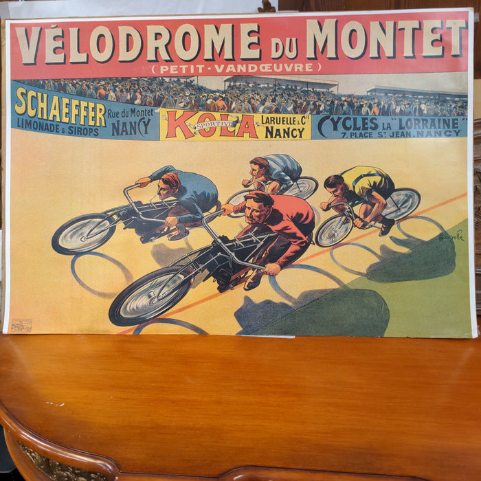 VELODROME DU MONTEL FRENCH BICYCLE RACE POSTER