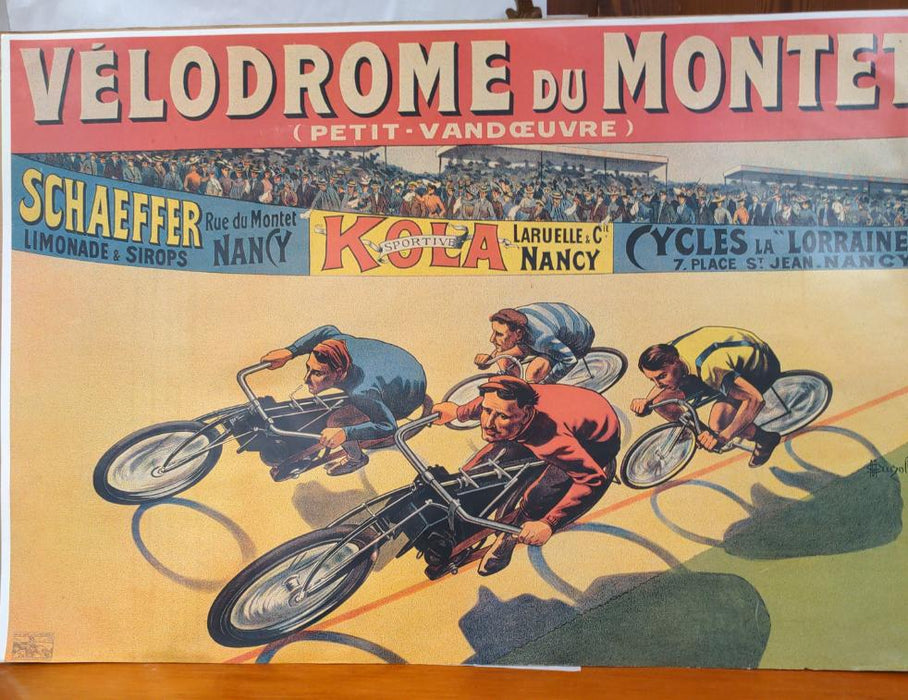 VELODROME DU MONTEL FRENCH BICYCLE RACE POSTER