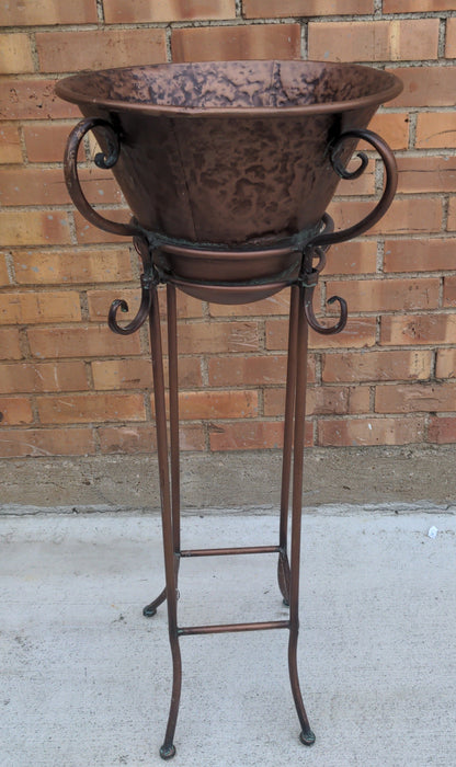 TALL COPPER COLOR METAL PLANTER