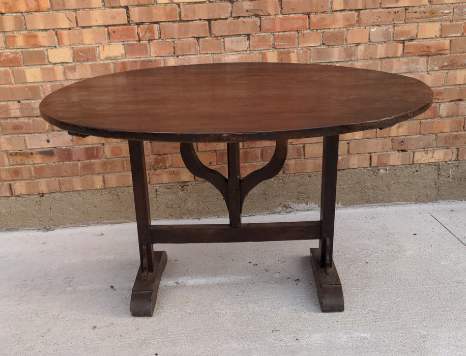 DARK FRENCH PINE FOLDING WINE TASTING TABLE