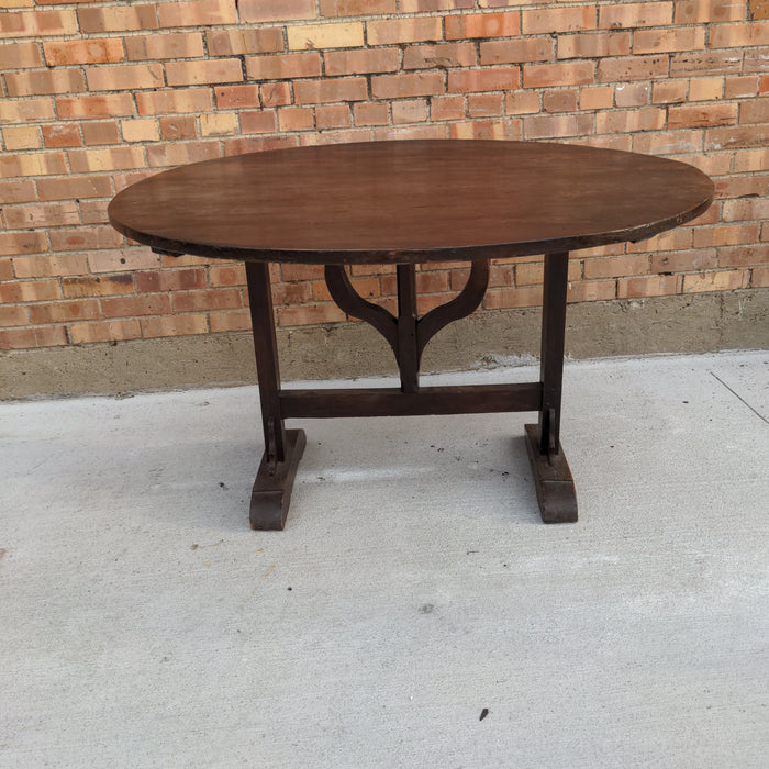 DARK FRENCH PINE FOLDING WINE TASTING TABLE