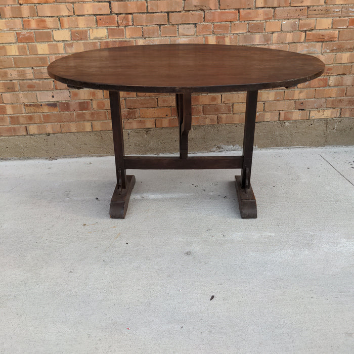 DARK FRENCH PINE FOLDING WINE TASTING TABLE