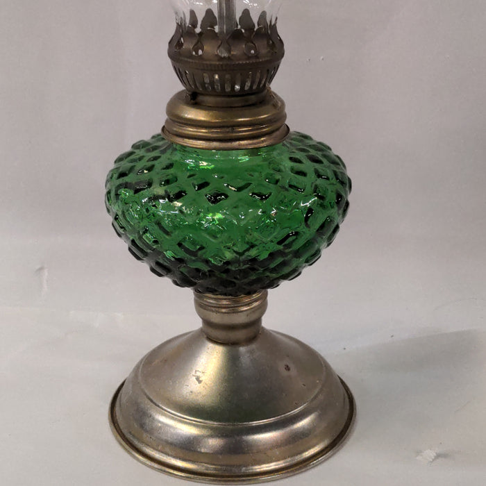 MINI GREEN GLASS OIL LAMP