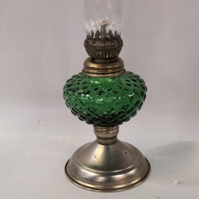 MINI GREEN GLASS OIL LAMP