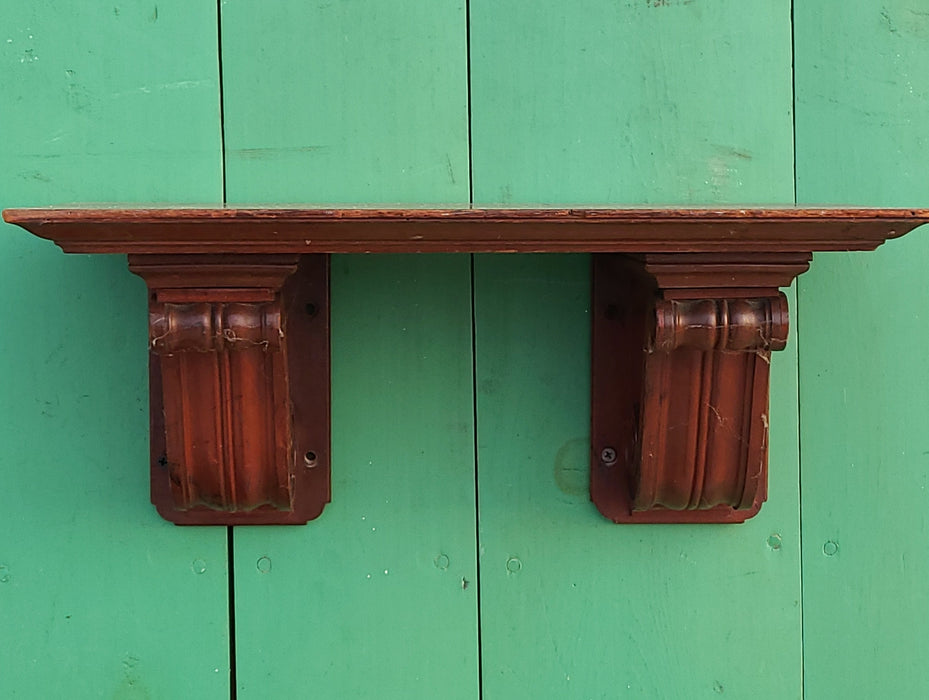 SMALL 19TH CENTURY BRACKET WALL SHELF MAHOGANY