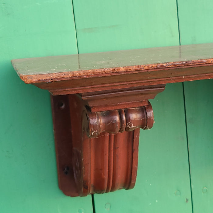 SMALL 19TH CENTURY BRACKET WALL SHELF MAHOGANY