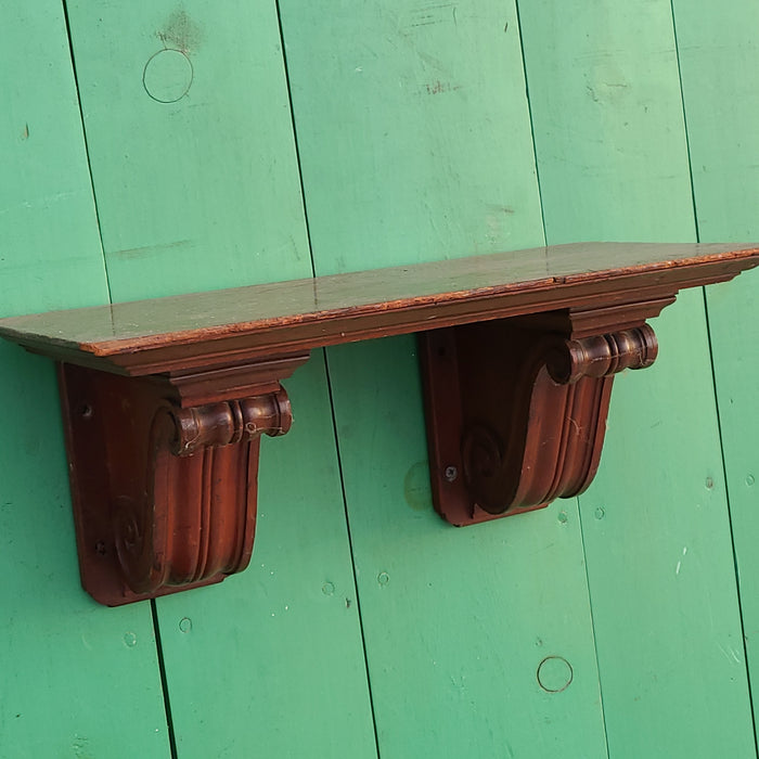 SMALL 19TH CENTURY BRACKET WALL SHELF MAHOGANY